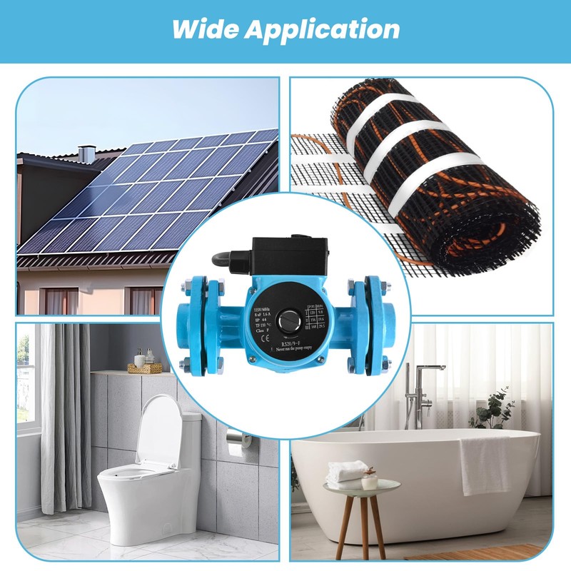 Carivia Hot Water Recirculating Pump,115V 168W Circulation Pump,3-Speed Control Water