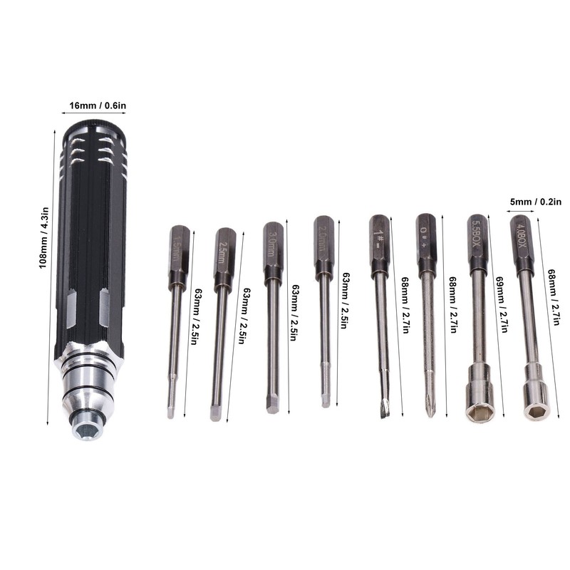 Screwdriver Set High Strength Simple Practical Design 8 in 1