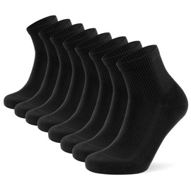 YORJOSOX Mens Sports Quarter Ankle Socks Trainer Running Athletic Socks for Men 9-12 6-9 (UK, Numeric, 9, 12, Regular, Regular, Black 8 pairs)