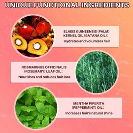 Hotiary 3-1 Batana Conditioning Spray 100 mL for Hair Growth, Natural Batana Oil with Rosemary Oil Peppermint Oil Spray By Dr. Sebi，Hair Care for Women