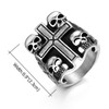 JewelryWe Retro Stainless Steel Biker Mens Gothic Skull Ring Punk