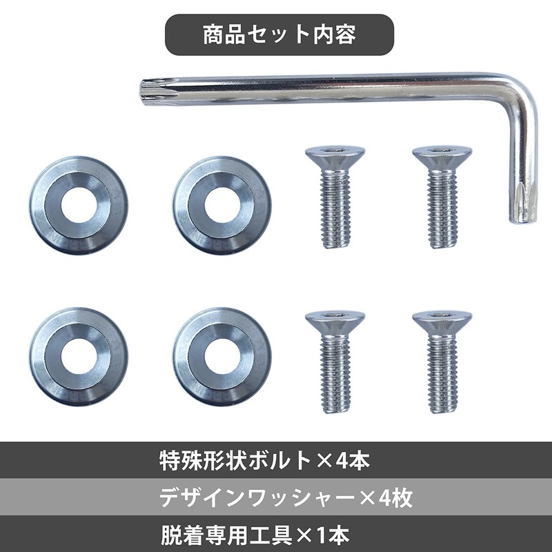 EVOLVERACING Anti-Theft Bolt Set for License Plate Specific Vehicle Inspection