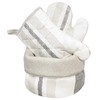 Lashuma Kitchen Towels Rustic Grey Beige Striped 48 x 68