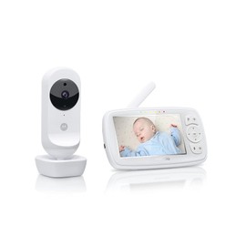 Motorola Nursery Ease 44 Connect - WiFi Baby Monitor with Camera - 4.3 Inch Video Baby Monitor Display - Hubble App - Night Vision, Lullabies, Microphone, Room Temperature Monitoring - White