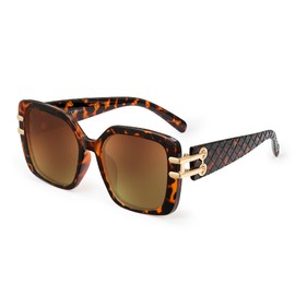 JM Vintage Oversized Square Polarized Sunglasses for Women，Retro Luxury Big Large Sun Glasses UV400 Tortoise