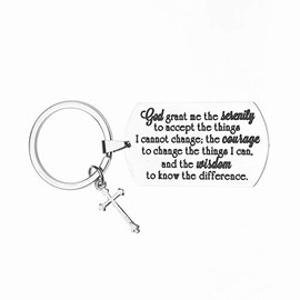 Infinity Collection Serenity Prayer Keychain Recovery Bible Verse Keyring Gift