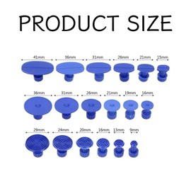 KUQUTIDY 18 Pcs Car Dent Puller Kit, Small Dent Remover Tool for Car, Damage-Free Paintless Body Dent Repair Removal Tools with T Slide Puller and 18 Suction Cups of Different SPEC for Car