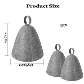 3 Pcs Sauna Hat,Sauna Hats for Men Women,Wool Sauna Hats Sauna Shower Use Caps,Sauna Hat Vaporarium Hat,Sauna Wool Cap Russian Banya Cap,Steam Bath Shower Sauna Accessories Universal for Women Men (A)