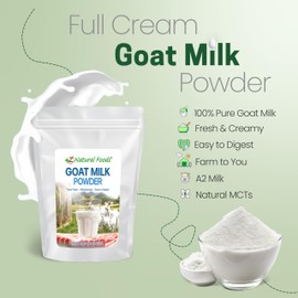 Z Natural Foods Goat Milk Powder - Pure Netherlands Full Cream Milk, Powdered Goat Milk, Highly Nutritious, Easy Digestion - Whole Goats Milk for Adults for Smoothies, Cooking, Baking, 5 lbs