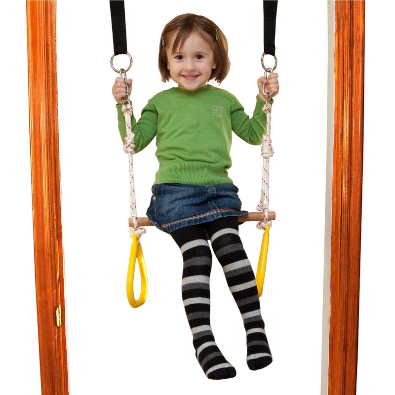 DreamGYM Trapeze bar and Gymnastics Rings Combo RED