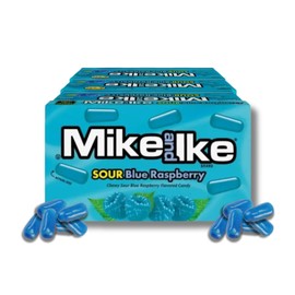 Mike & Ike SOUR BLUE RASPBERRY - Gift Pack of 12, 4.25 oz Theatre Boxes By Lyza's Sweets & Treats