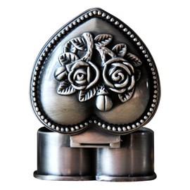 Infinite U Vintage Style Antique Sliver Heart Rose Women Pure Tin Samll Trinket Jewellery Box