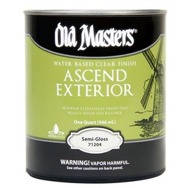 4-Pack of 1 qt Old Masters 71204 Clear Ascend Exterior Water-Based Finish, Semi-Gloss