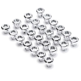 RTRHINOTUNING 50PCS Wheel Rim Lip Rivets Nuts of 7.5mm/0.3in Hole Replacement Plastic Chrome Silver Rivets