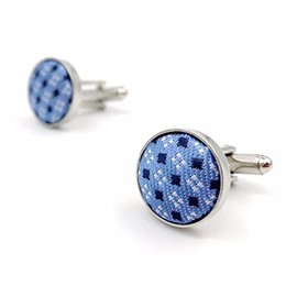 Shlax&Wing Mens Cufflinks Blue Dots Business