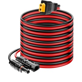 Solar Panel Connector to XT60 Connector Cable 50FT, 10AWG Solar to XT60 Charge Extension Cable XT60 (Plug Female) Cable for RV Folding Solar Panel, Portable Power Station, Solar Generator