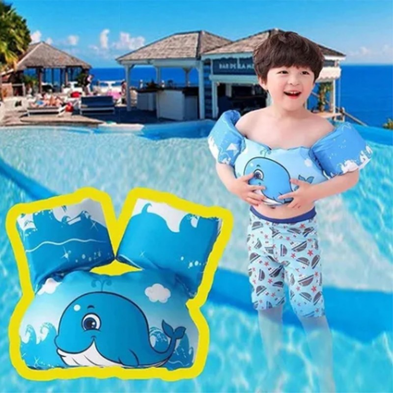 Kids Swim Vest Inflation Free Cartoon Pattern Foldable EPE Swim
