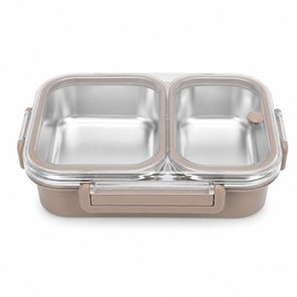 Fiambrera Bento, Contenedor Térmico para Alimentos de 1,2 L con 2 Compartimentos de Acero Inoxidable para Comida Caliente, Fiambrera Térmica Portátil 