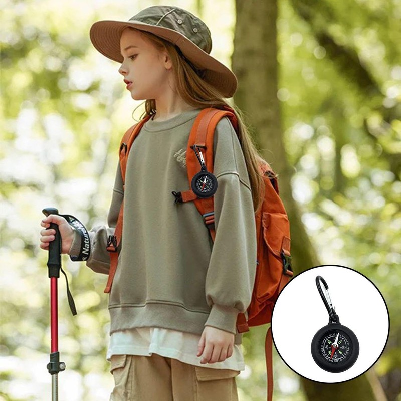 GDFHBD 5 Pieces Compass And 5 Pieces Replacement Carabiner, Compass,