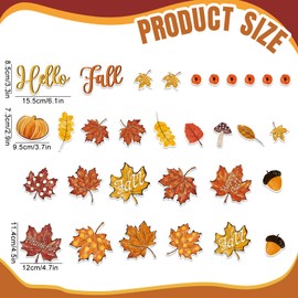 FYSUIMU 31 Pcs Fall Leaves Refrigerator Magnets Maple Leaf Pumpkin Fridge Magnetic Stickers Hello Autumn Garage Magnet for Home Thanksgiving Party Mailbox Decor