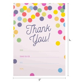 GSM Brands Thank You Cards for Kids - 20 Cards with Envelopes