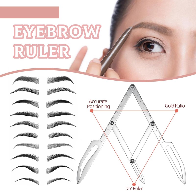 BAMTTOO Tattoo Eyebrow Tool Set 3 Point Positioning Ruler Scale