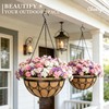 nongcunren 4 Pack 14 Inch Hanging Planters for Outdoor Plants，Large