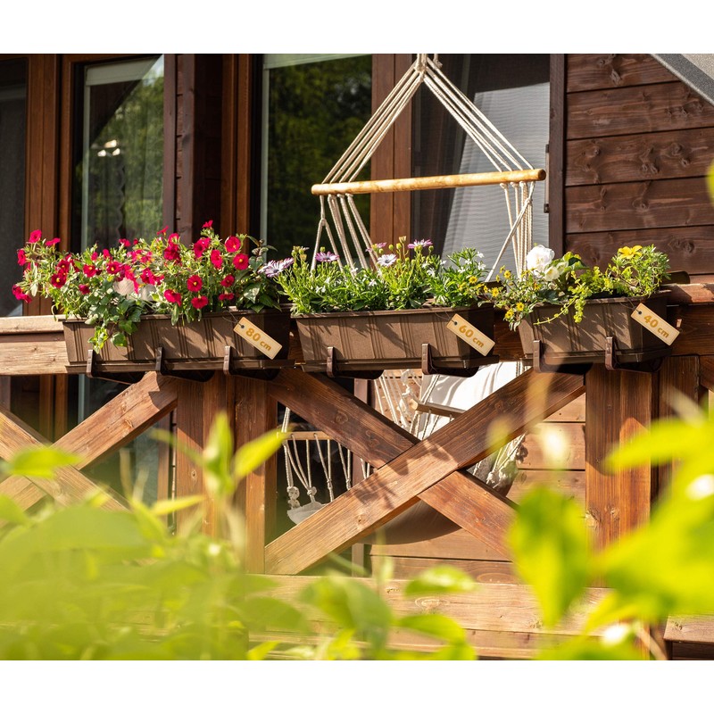 KADAX Flower Box Bracket, No Drilling, Balcony Box Holder Set,