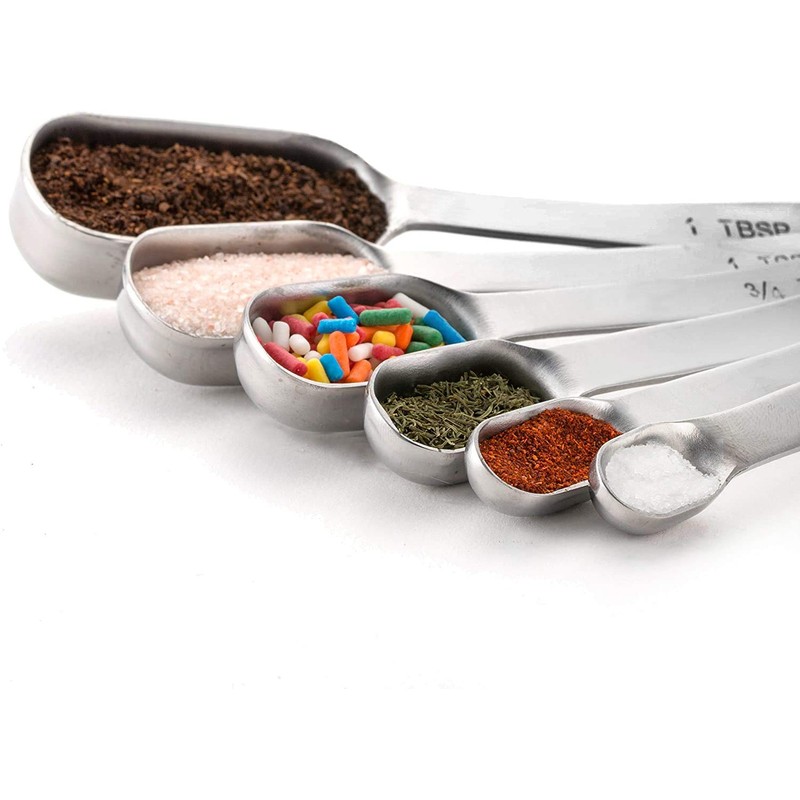 LOKIPA Heavy Duty Stainless Steel Metal Measuring Spoons for Dry