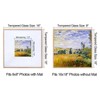 Boarding 18x18 Natural Poster Frame,8x8 Mat,Premium Metal,Tempered glass