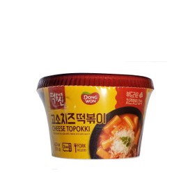 Dong Won God of Topokki Bowl Cheese, Hot& Spicy, Sweet & Spicy, Rose (120g/each) (Cheese, 1)