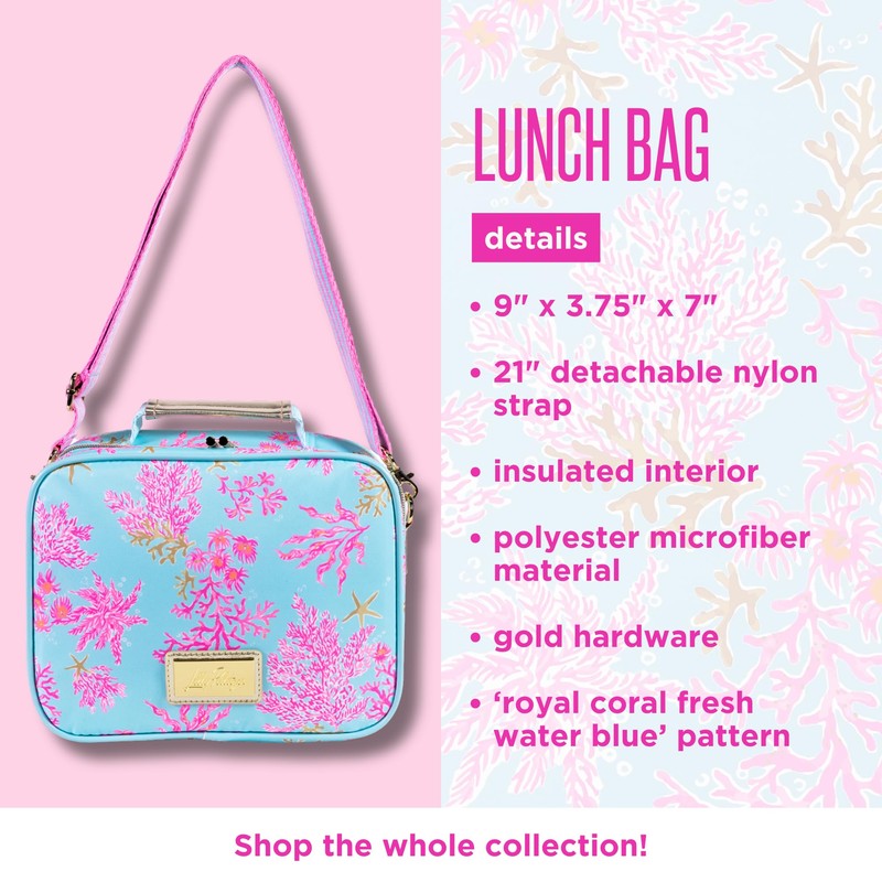 Lilly Pulitzer Insulated Lunch Box for Women, Cute Lunch Cooler