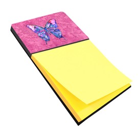 Caroline's Treasures Butterfly on Pink Refillable Sticky Note Holder or Postit Note Dispenser, 3.25 by 5.5", Multicolor