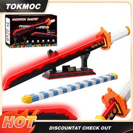 【TOKMOC】DemonSlaye Building Block Set with Stand,Handmade Cosplay Anime Toy,Collecting Building and Gifting Model for Anime fans,Home Decoration,For aged 12 and above,Stress relief toy:_66012 Zenitsu(958 Pieces)