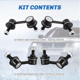Rockplanet Front and Rear Sway Bar Links Compatible With 2006-2011 Acura CSX, Honda Civic Sway Bar End Links K80768 K80769 K750125 K750126
