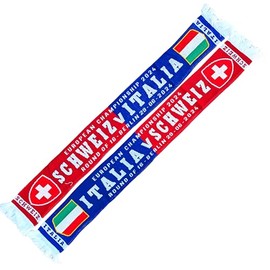 Italy/Switzerland 29.06.2024 Match Scarf (Knitted Scarf), Blue, white, black, yellow, red