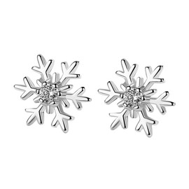 ABOOFAN Christmas Women's Earrings Snowflake Design Silver Pair Elegant Jewelry for Daily and Special Occasions
