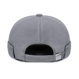 SAIIURV Grey Docker Cap Men's Cap Without Peak, Skull Cap, Adjustable Docker Hat Men's Harbour Hat Caps, gray
