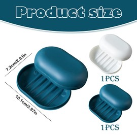 2Pcs Travel Soap Case with Lid, Portable Soap Dish Box, Sealed Soap Holder for Home, Travel, Camping, Gym, and Shower