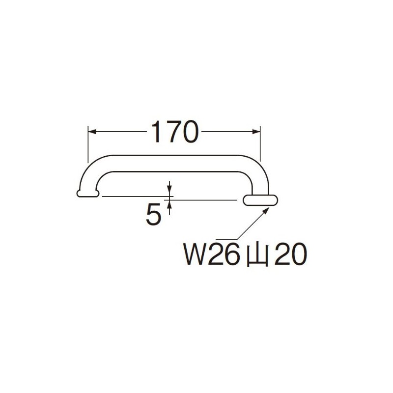 Sanei (サンエイ) Faucet Repair Parts Horizontal Pipe Diameter 16mm Length
