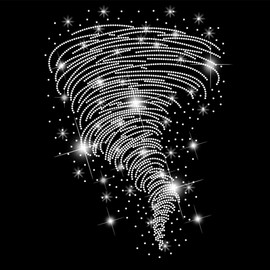 SUPERDANT Tornado Iron on Rhinestones Transfer Tornado Crystal Heat Transfer Stickers Tornado Iron on Decals Bling Rhinestone Patches for T-Shirt Clothing Tote Bag DIY Art Craft Gifts