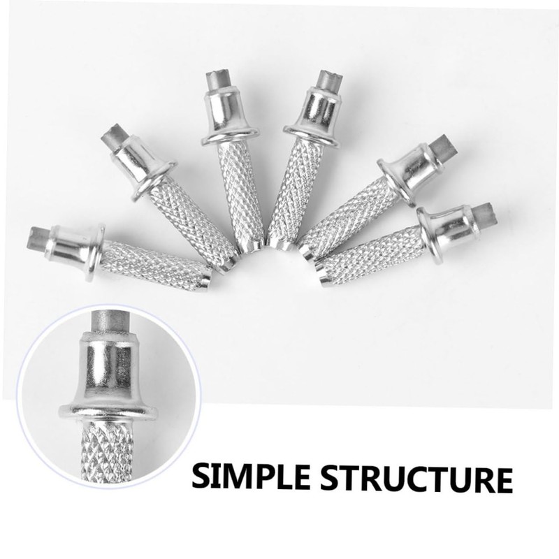 Kisangel 6pcs Replaceable Carbon Steel Alpenstock Rod Tips Climbing Accessories