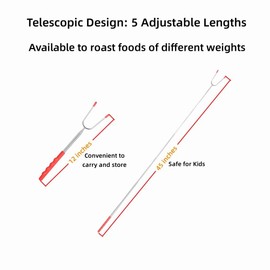 AIYEGO Marshmallow Roasting Sticks 12 Pack, Upgraded Extra Long 45" Stainless Telescoping Hot Dog Roaster Barbecue Forks with S'mores skewers - Suitable for Campfire, Bonfire and Grill
