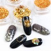 Holographic Nail Art Glitters Gold Silver Nail Glitter Sequins 3D