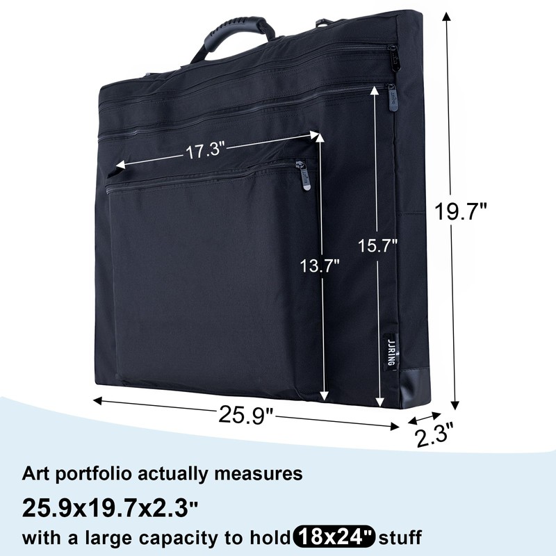 JJRING 18x24 Art Portfolio Tote Bag - Large Carrying Storage