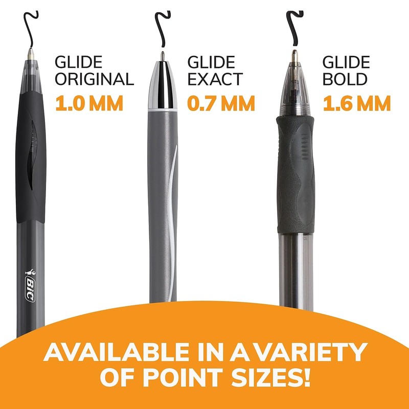 BIC Glide Bold Ballpoint Pen, Retractable, Bold 1.6 mm, Black