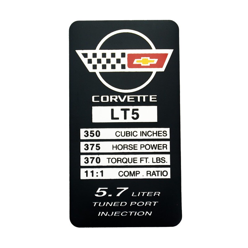 1Pc C4 Corvette 1990 LT5 Engine ID Spec Metal Data