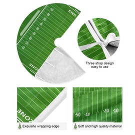 Blueangle 47.2 Inch American Football Field Christmas Tree Skirt Soft Polyester Skirt for Merry Christmas Party Christmas Tree Decoration