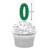 Papyrus Number 0 Birthday Candle, Green Stripes (1-Count)