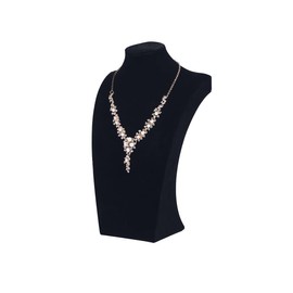 Coward Necklace Bust Stand, Necklace Holder Stand, Black Velvet Necklace Jewelry Display Holder for Home Use or Store Shop Show (9" Hight)